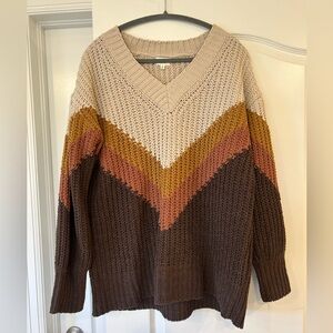 NWT BKE Colorblock Chevron Knit Sweater – Small